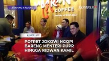Potret Presiden Jokowi, Menteri Basuki Hingga Ridwan Kamil Ngopi Bareng di Pasar Kreatif Jabar