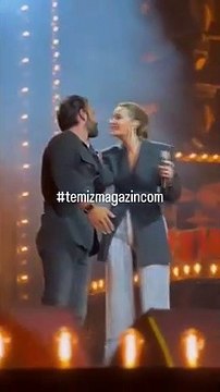Konserde romantik anlar! Sıla Gençoğlu, sahneye gelen İlker Kaleli'yi dudağından öptü