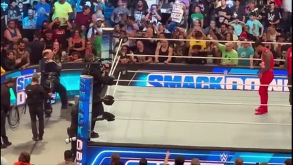 WWE Smackdown The Bloodline & The Usos destroy each other during