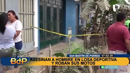SMP: asesinan a hombre tras discusión en losa deportiva
