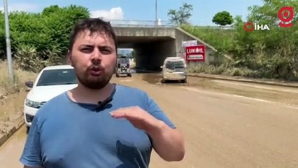 Sular çekildi, sele kapılan araç ortaya çıktı