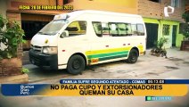 Extorsionadores queman puerta de casa en Comas: 