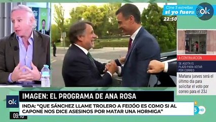 Inda: "Que Sánchez llame trolero a Feijóo es como si Al Capone nos dice asesinos por matar una hormiga"