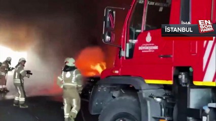 Tem Otoyolunda araç yandı: Edirne yönü trafiğe kapandı