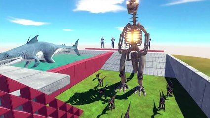 Fantasy & Dinosaurs Fall into Godzilla Skeleton Tank - Animal Revolt Battle Simulator