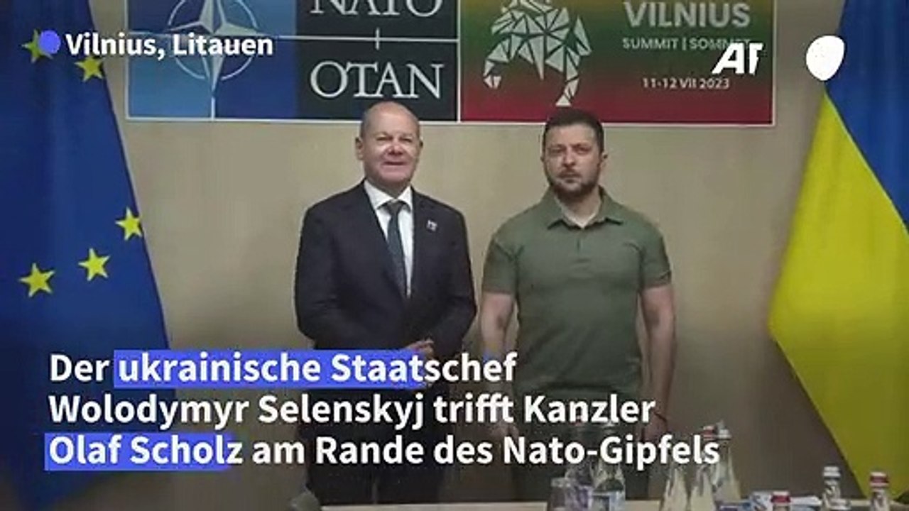 Selenskyj trifft Scholz bei Nato-Gipfel