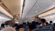 Anonsu umarsamayınca türbülansa giren uçakta tavana çarptılar