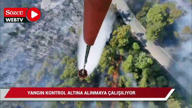 Milas’ta makilik alanda başlayan yangına müdahale devam ediyor