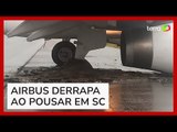 Avião derrapa na pista ao pousar no aeroporto de Florianópolis (SC)
