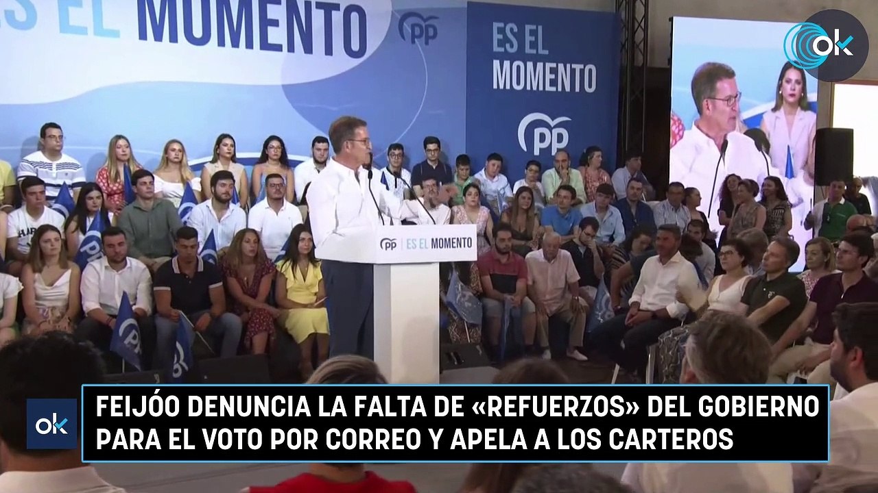 Feijóo denuncia la falta de «refuerzos» del Gobierno para el voto por correo y apela a los carteros