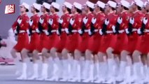 Çinli kadın askerlerin kortej yürüyüşü