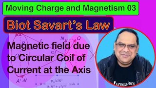 Moving Charges & Magnetism 03: BSL : Magnetic Field due to Circular Coil of Current at the Axis #neet