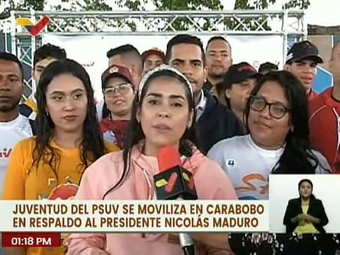 En respaldo al presidente Nicolás Maduro, Juventud del PSUV se moviliza en el estado Carabobo
