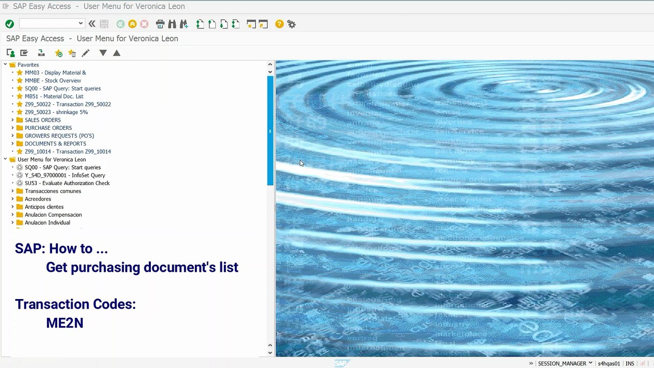 SD Get purchasing document list