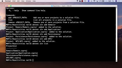 Net. Core and React Walking Skeleton Part 1 - Creating the project references using the DotNet CLI