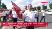 Tanju Özcan CHP Genel Merkezi önünde! 'Koltuk Sevdalısı Kılıçdaroğlu sana koltuk getirdim'