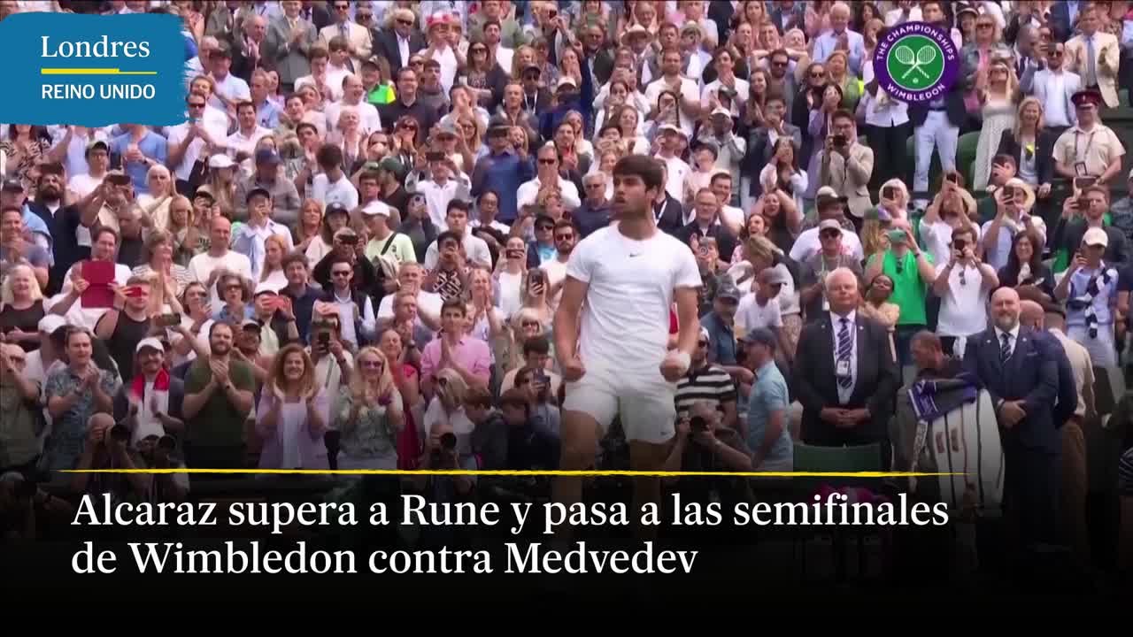 Alcaraz se clasifica para las semifinales de Wimbledon