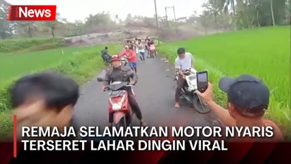 Viral di Medsos, Remaja Nyaris Terseret Banjir Lahar Dingin Gunung Semeru