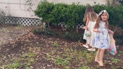 Pet cat helps the kids with Easter egg hunt *Wholesome moment*
