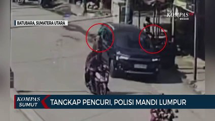 Polisi di Kabupaten Batubara Mandi Lumpur Tangkap Pelaku Pencurian