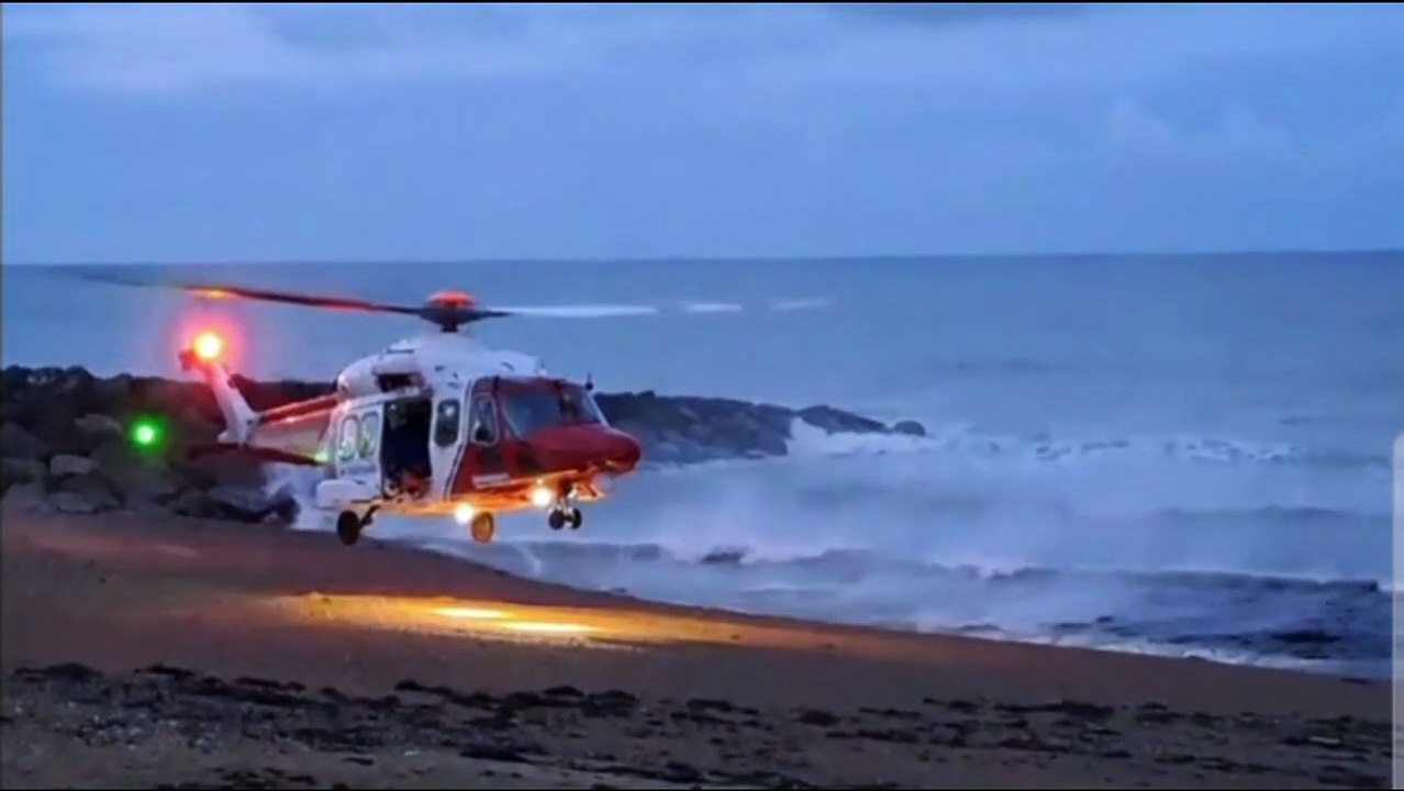 Rescue helicopter attends cyclist crash on Saltdean beach