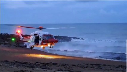 Rescue helicopter attends cyclist crash on Saltdean beach