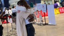 Unrivaled affection on full display as long-distance couple shares epic reunion hug