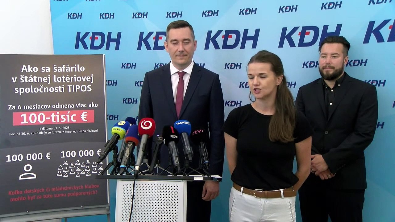 ZÁZNAM: KDH: V štátnej lotériovej spoločnosti Tipos sa šafárilo