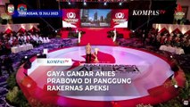 Beda Gaya Ganjar Anies Prabowo di Atas Panggung Rakernas Apeksi