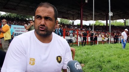 EDİRNE - Başpehlivanlar er meydanında kol bağladı