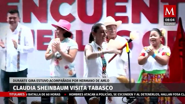 Claudia Sheinbaum visita Tabasco, durante su gira estuvo acompañada por hermano de AMLO