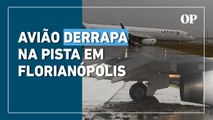 Avião derrapa na pista e aeroporto de Florianópolis é fechado; veja gravado por passageira