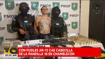 En posesión de fusiles AR-15 capturan a cabecilla de la pandilla 18 en Chamelecón