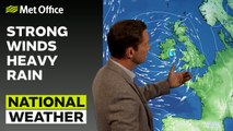 Met Office Evening Weather Forecast 13/07/2023 - heavy rain and strong winds