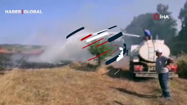 İzmir'de yerleşim yerlerine yakın makilik alanda yangın