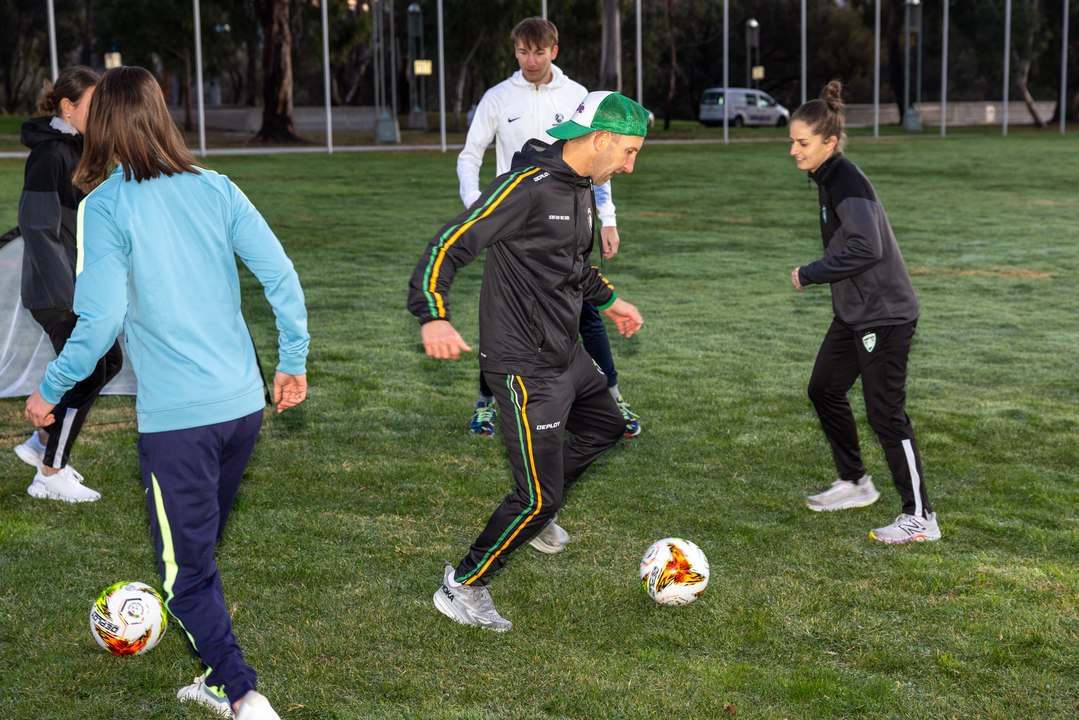 YouTuber and dad dribbling a soccer ball from Canberra to Sydney