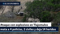 Ataque con explosivos en Tlajomulco mata a 4 policías, 2 civiles y deja 14 heridos
