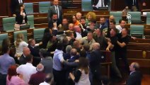 Meclis karıştı, milletvekilleri birbirlerine yumruklarla saldırdı