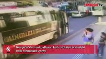 Nevşehir’de freni patlayan halk otobüsü önündeki halk otobüsüne çarptı