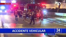 San Borja: automóvil termina volcando tras impacto en berma de la Av. Javier Prado