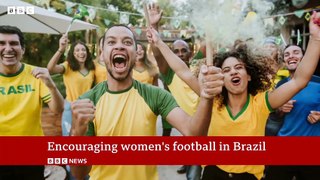 Women playing football in the favelas of Rio de Janeiro
