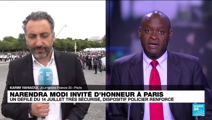 Défile du 14 juillet : dernière mise en place des troupes sur les Champs-Elysées