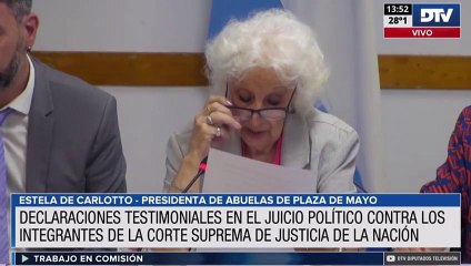 Estela de Carlotto y Germán Garavano expusieron en el juicio político a la Corte Suprema