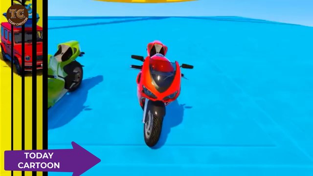 GTA V Spiderman Mega Ramp Boats, Cars, Motorcycle With Trevor and Friends Epic S