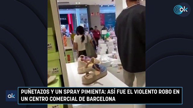 Puñetazos y un spray pimienta: así fue el violento robo en un centro comercial de Barcelona