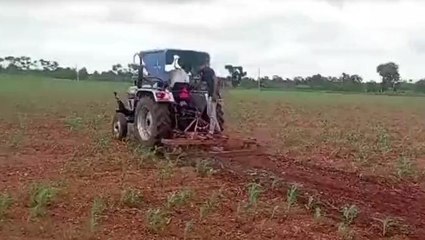 ಕೊಪ್ಪಳ: ಮುನಿಸಿದ ವರುಣ- ಬಿತ್ತಿದ ಬೆಳೆ ನಾಶ ಮಾಡಿದ ರೈತ