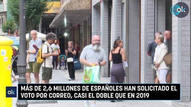 Más de 2,6 millones de españoles han solicitado el voto por correo, casi el doble que en 2019