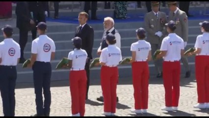 Download Video: Festa della Bastiglia, a Parigi la parata davanti a Macron e Modi