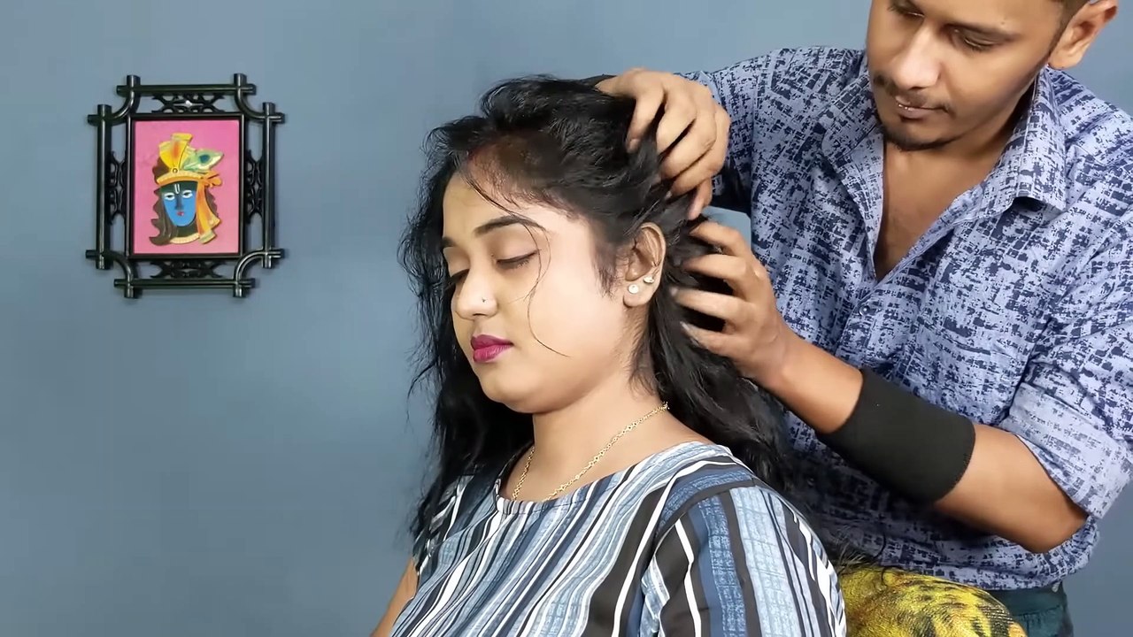Gentle Hand Relaxing Massage For Women  Oil Head Massage For Stress Relief