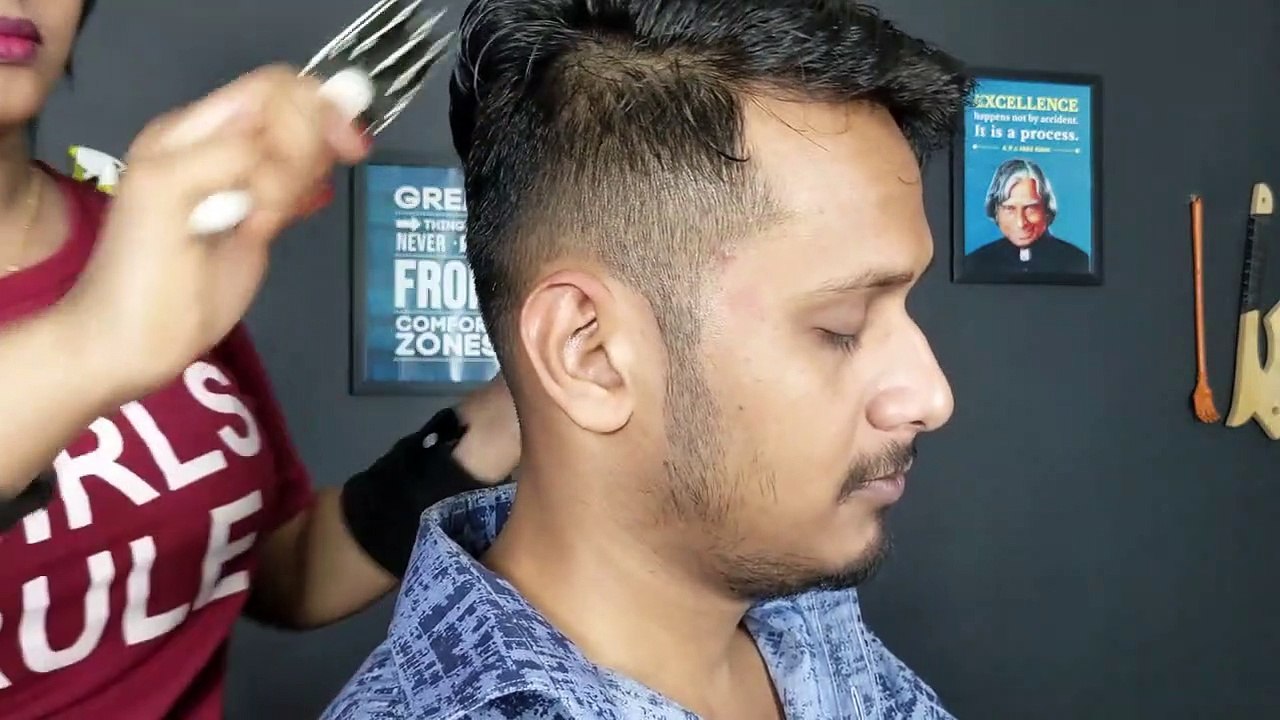 COMB Massage  With Oil Head Massage _ Neck Cracking and Ear Massage